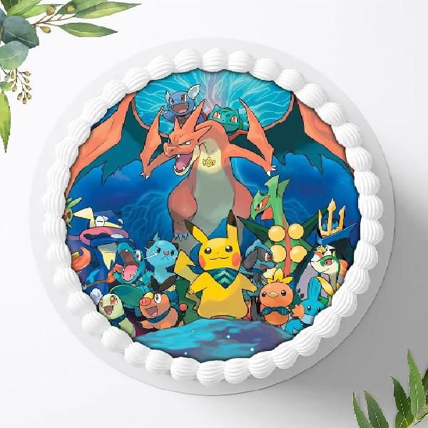 Preview: Pokemon Pikachu Tortenaufleger Ø 20cm, 0286w